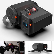 차량용 멀티 USB 시거잭 자동차 시가 소켓 충전기 12V24V 오토바이 라이터 콘센트 듀얼 LED 전압계 스위치 디스플레이 파워 뱅크