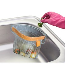 주방 싱크대 음식 음식물 쓰레기 처리 비닐홀더 쓰레기통 더뉴펠리칸, 오렌지, 1개