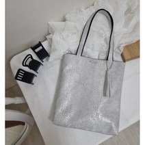 파이톤실버숄더백