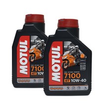 모튤 7100 4T 10W40 오토바이 엔진오일 프랑스산 (1L), 2개, 1000ml