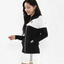 여성 골프웨어 골프가디건 삼각배색 니트 풀집업