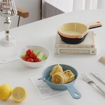 예쁜 먹방 손잡이앞접시 물코 가벼운 그릇, 블랙(2개 세트)