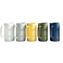 무광 도자기 레인보우 롱 머그잔 550ml, 화이트, 5개