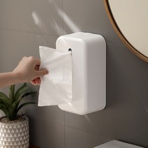 마코제이 무타공 심플 핸드타올 케이스, 화이트, 1개