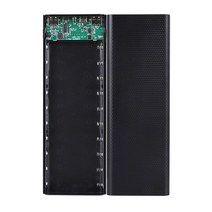 파워뱅크 자작배터리 캠핑용배터리 듀얼 USB LCD 전원 은행 쉘 10x18650 배터리 케이스 충전기 상자 액세, 02 Black