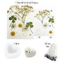 밀랍초 천연 기도 초DIY 양초 금형 말린 꽃 만들기 용품 수제 아로마 테라피 키트 안료 간장 왁스 코어 항, 11 K