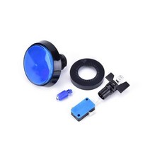 60MM LED 조명 램프 빅 라운드 아케이드 비디오 게임 플레이어 푸시 버튼 스위치 5 가지 색상 1 개, 파란