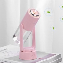 회전식 탁상용 미니 가습기 무선 LED 무드등 무소음 사무실 초음파 USB가습기, 핑크