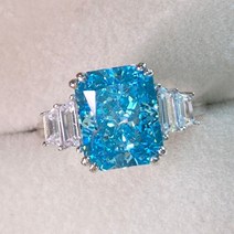 Moissanite 아쿠아 마린 약혼 반지 여성을위한 로맨틱 신부 웨딩 밴드 어머니의 날 선물 기념일 쥬얼리 Ani