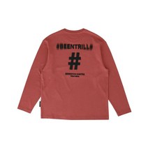 BEENTRILL 해시태그 롱슬리브 티셔츠 테라코타