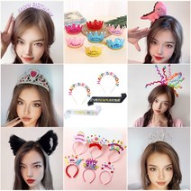 [피앤비유니티]헤어밴드 모음, 18-2)생일 왕관 면사포 머리띠-피치