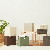 한샘 폴리 수납 바스켓 다용도 리빙박스 대형 2P, 웜그레이, 2개