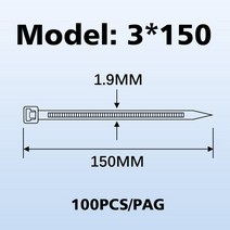 지불 우송료 Get 100pcs 케이블 4x200 블랙 화이트 3x8 0/100/120 모듬 자동 잠금 나일론 플라스틱 루프 와이어 랩 지퍼 타이, [01] Black, [04] 3x150