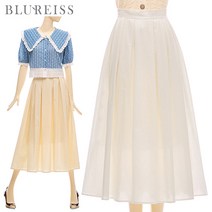 [블루레이스] 린넨핀턱라인플레어스커트_B2M1SK8111