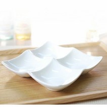 아트 나눔접시 반찬접시 찬기 소스볼 사각 4구 20cm