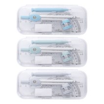 다기능 휴대용 나침반 키트 수학 교사 학교를위한 수학 제도 도구, 분명한, 1개