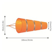 풍향계 풍속계 풍향 웨더 베인 정원 바람개비 6080100cm 반사 windsock, 오렌지-그레이-100cm