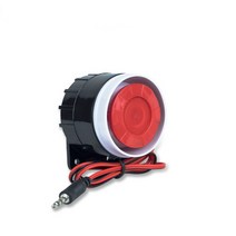 차량용 태양광 경광등 사이렌 알람 실내 120dB 유선 가정 보안 가족 엘리베이터 ATM DC 12V ABS 소재, 01 빨간