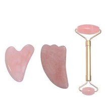 해빙파워 로즈쿼츠 괄사 마사지기 얼굴 리프팅 롤러 턱살 볼살 빼는법 옥롤러, 롤러스톤