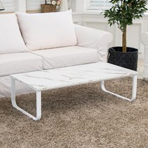 1200 화이트스틸 좌식 소파 거실 테이블 1인가구 찻상 밥상 심플한 티 원룸, 비앙코-프레임화이트