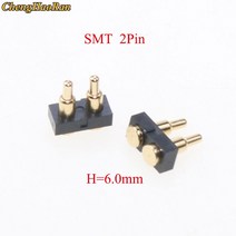 ChengHaoRan 1pcs SMT DIP 포고 핀 커넥터 Pogopin 배터리 스프링로드 접촉 테스트 프로브 전원 충전 헤더, 01 SMT 2P 6.0mm