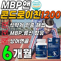 식약처 인정 해썹 MBP 콘드로이친 1200 엠비피 유단백 추출물 분리 유청 단백질 농축 프로틴 류신 로이신 락토페린 콘드라이친 콘도로이친 콘드로이드 콘레이티 1박스 약 1개월분, 6박스(360정 6개월분 123200원할인)