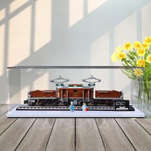 레고 크리에이터 악어 기관차 10277 아크릴 디스플레이 케이스 장식장 진열장 블럭미포함, 화이트베이스도톰(3mm소재)