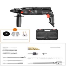 코맥스 해머드릴 뿌레카 독일기술 유선 파괴 함마, 3기능 드릴+해머+곡괭이+클러치 세트4, 1개