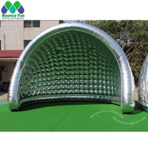 몽골게르텐트 대형 개인 무대 천막 풍선 돔 이글루 텐트 연속 송풍기와 옥스포드 하프 루나 디스코 쇼 하우, 02 Silvery_02 5m16ftDia