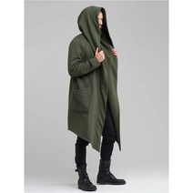 남자트렌치코트 남성 후드 가디건 트렌치 코트 스트리트웨어 솔리드 컬러 바람막이 봄가을/겨울 자켓