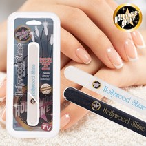 [그린스타] 헐리우드 글라스 네일샤이너 파일 2개세트, 화이트＋화이트