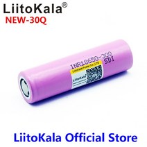 리플레이 LiitoKala For New INR18650 30Q 18650 높은 방전 배터리 용 3000mAh 리튬 충전지, 1pcs