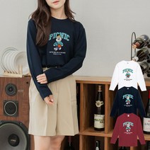 험블스튜디오 곰돌이 남녀공용 봄 가을 긴팔티 빅사이즈
