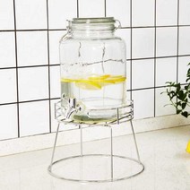 뷔페 워터 저그 유리 술통 업소용 물병 주스 디스펜서, 3.45L
