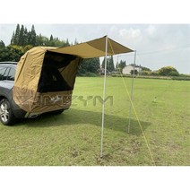 트럭 텐트 태양 쉼터 SUV 자동 캐노피 휴대용 캠핑 트레일러 옥상 자동차 천막 야외, 갈색, [03] With rod brown
