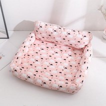 통기성 여름 고양이 개 침대 냉각 애완 동물 매트 차가운 대형 개 소파 냉각 담요 빨 차가운 실크 소파 휴대용 여행 강아지, Pink Bear+M