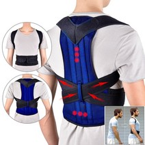 등펴는 기구 말린어깨교정 굽은 등 교정기 척추측만증보조기 Back Waist Posture Corrector Adjustable Adu, 02 Bule_03 L