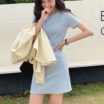 무지 컬러 베이직 파스텔 여자 원피스 10대 데일리룩