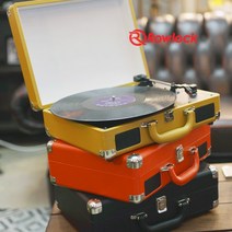 턴테이블 휴대용 LP 턴테이블 오디오 LP판 플레이어 레코드판, RED