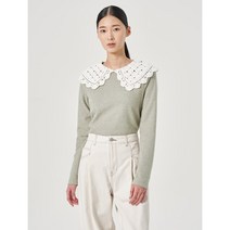 레이스 칼라 패치 블라우스 라이트 그린 (112Y64CY1L)
