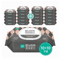 모나리자 내추럴 플러스 물티슈 캡형 100매 20팩, 1개