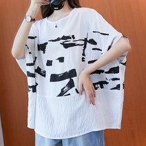 Girl Wow 반팔 티 왕언니 빅 사이즈 루즈 여름 쿨링 원단 한복 티