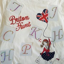 옷리폼 의류 반짝이 스티커 전사지 빅 알파벳 핫픽스 부자재 모티브 티셔츠 DIY 키트, J