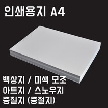 영신종이도매센터 인쇄용지 A4 백상지 모조지 아트지 스노우지 중질지, 백상지_260g_A4_100매, 1팩