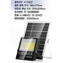 태양광 야외 LED 조명 램프 방수 IP67 1500W 2000W 2500W 3500W 4500W 6000W 농장 농원 별장 펜션 정원 공사장, 6000W + 리모콘 + 8m 케이블