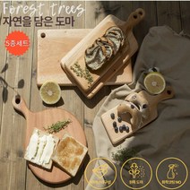 위생적인 마호가니 플레이팅 통원목 도마 5종 세트_마켓몽, 5종 세트