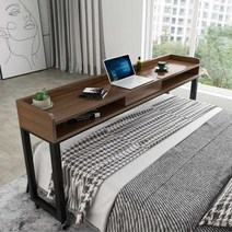 침대 선반 가로테이블 이동식 침실 단단한 원목, 단층 150x40x80 (폭 1.3m)