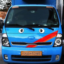JS automotive 화물차 눈알 대형 스티커 트렁크 전면 후면 데코, 동그란눈_대형__흰테두리, 1개