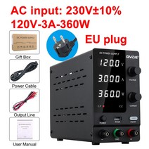 GVDA 조절식 DC 조절식 전원 전환식 실험실 벤치 전원 안정화 스위치 전원 공급 안정기, 120V 3A
