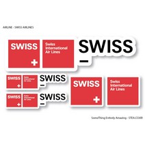 STEA 세계 항공사 로고 스티커SET 스티커, 10 SWISS AIRLINES